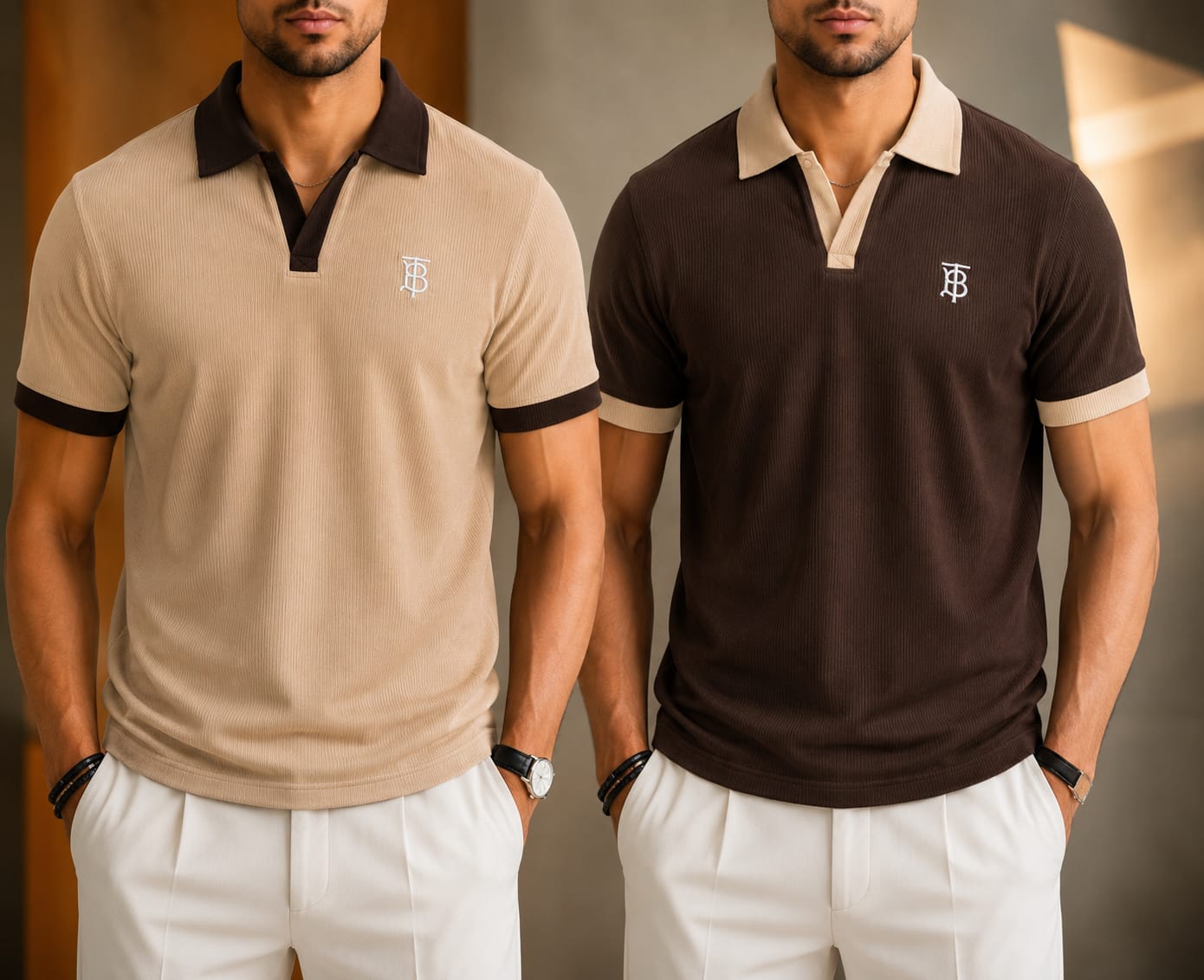 Febrigent Men's Premium Polo T-Shirt 2 Pcs Combo